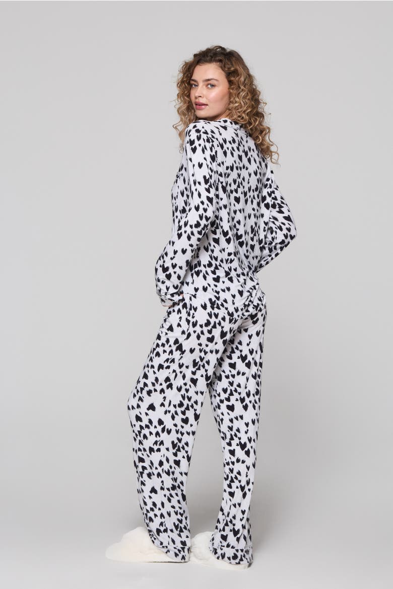 Puppy Love Long Pajama Set, Alternate, color, Grey, Black