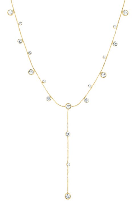 Bezel Cubic Zirconia Y Necklace