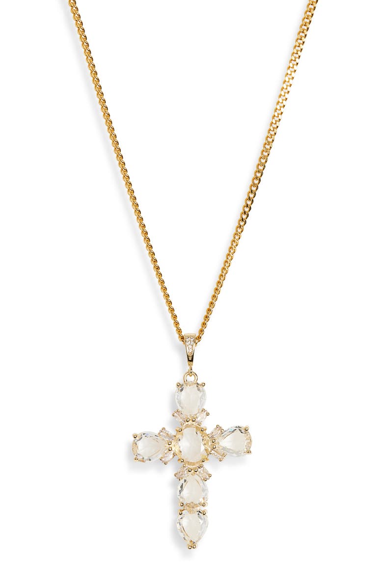 VIDAKUSH XL Cross Pendant Necklace, Main, color, Gold