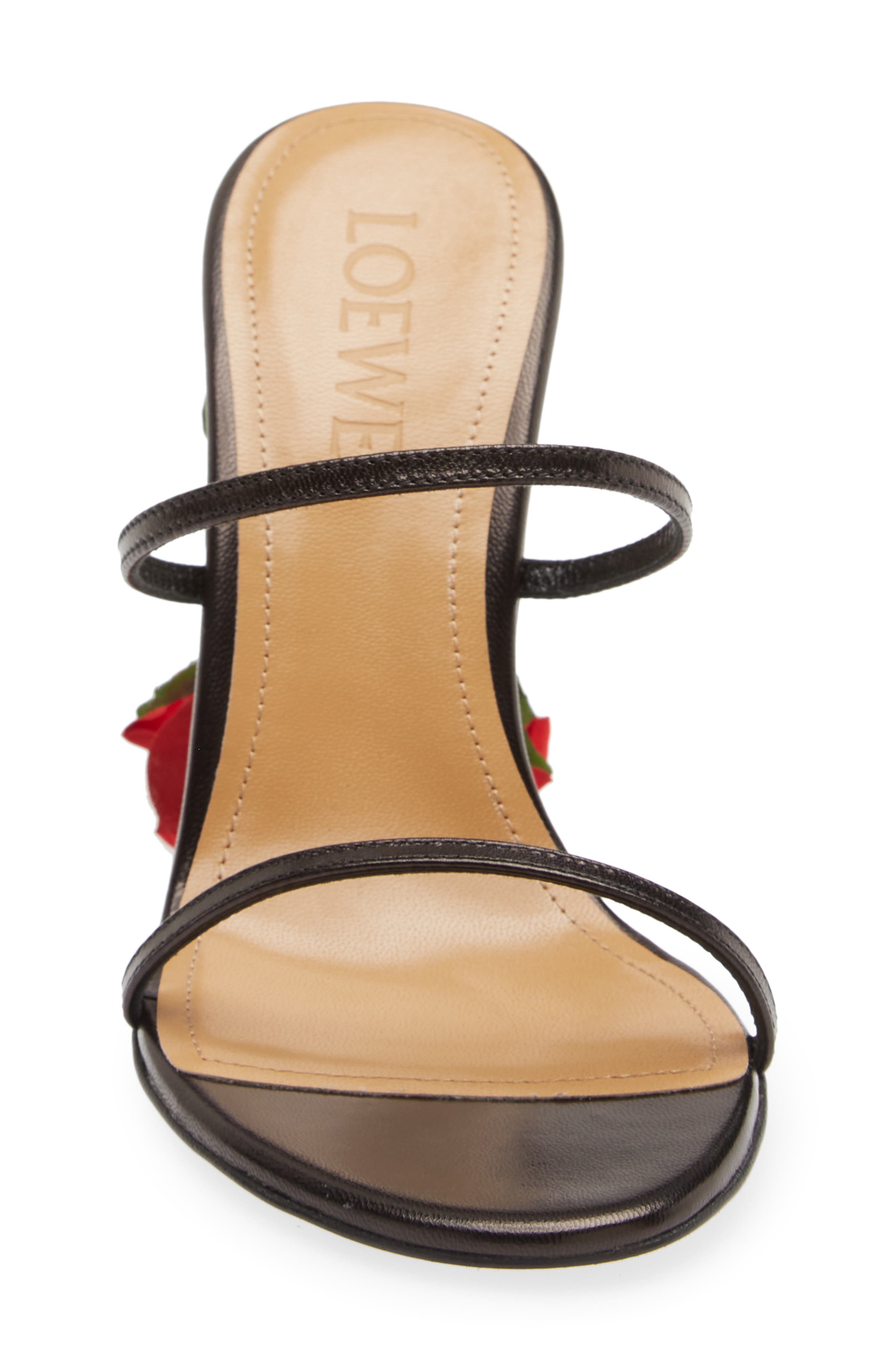 Loewe Rose Heel Sandal, Alternate, color, 
