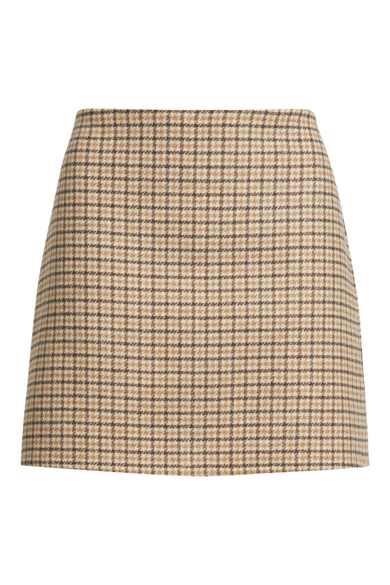 Double Face Wool Miniskirt, Alternate, color, DARK COCOA