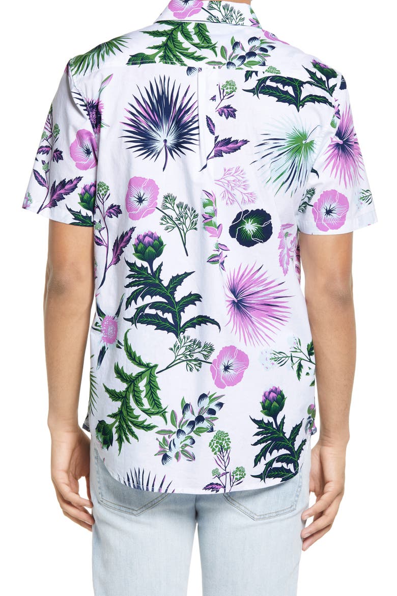 Califas Floral Short Sleeve Button-Up Shirt, Alternate, color, CALIFAS-WHITE