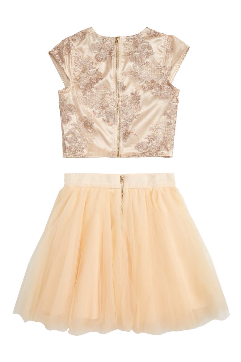 Brooke Meet & Greet Top & Skirt Set, Alternate, color, BEIGE