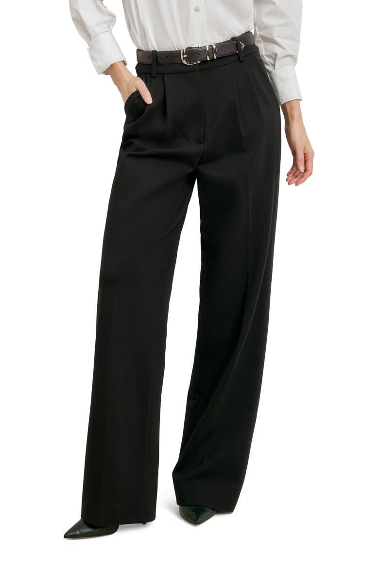 The Anywhere Pleated Wide Leg Pants, Main, color, BLACK