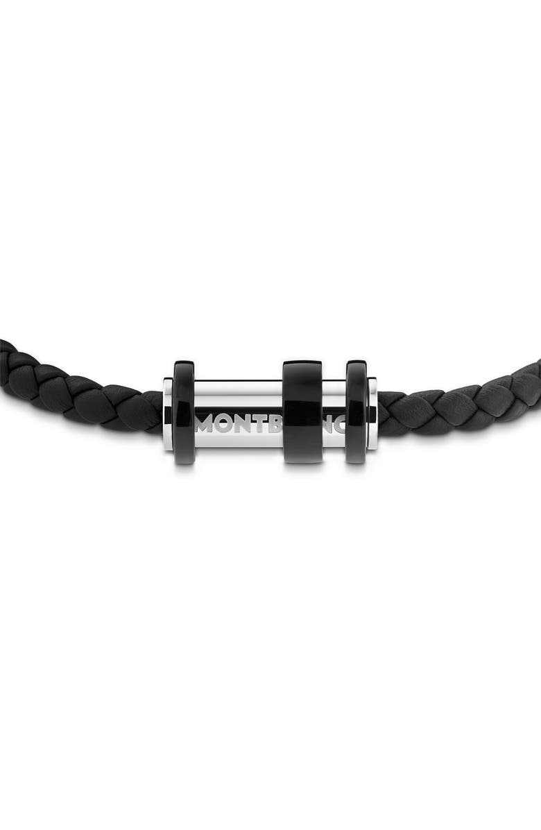 Montblanc Braided Leather Bracelet, Alternate, color,