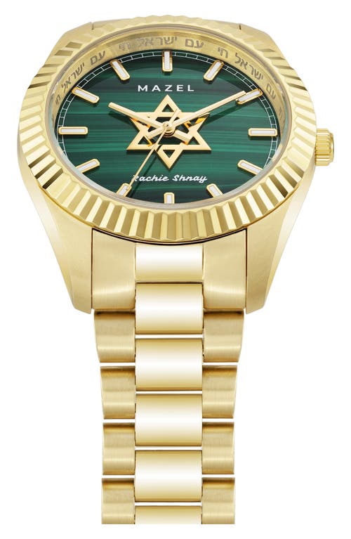 Rachie Shnay The Mazel Malachite Bracelet Watch, 36mm In Green