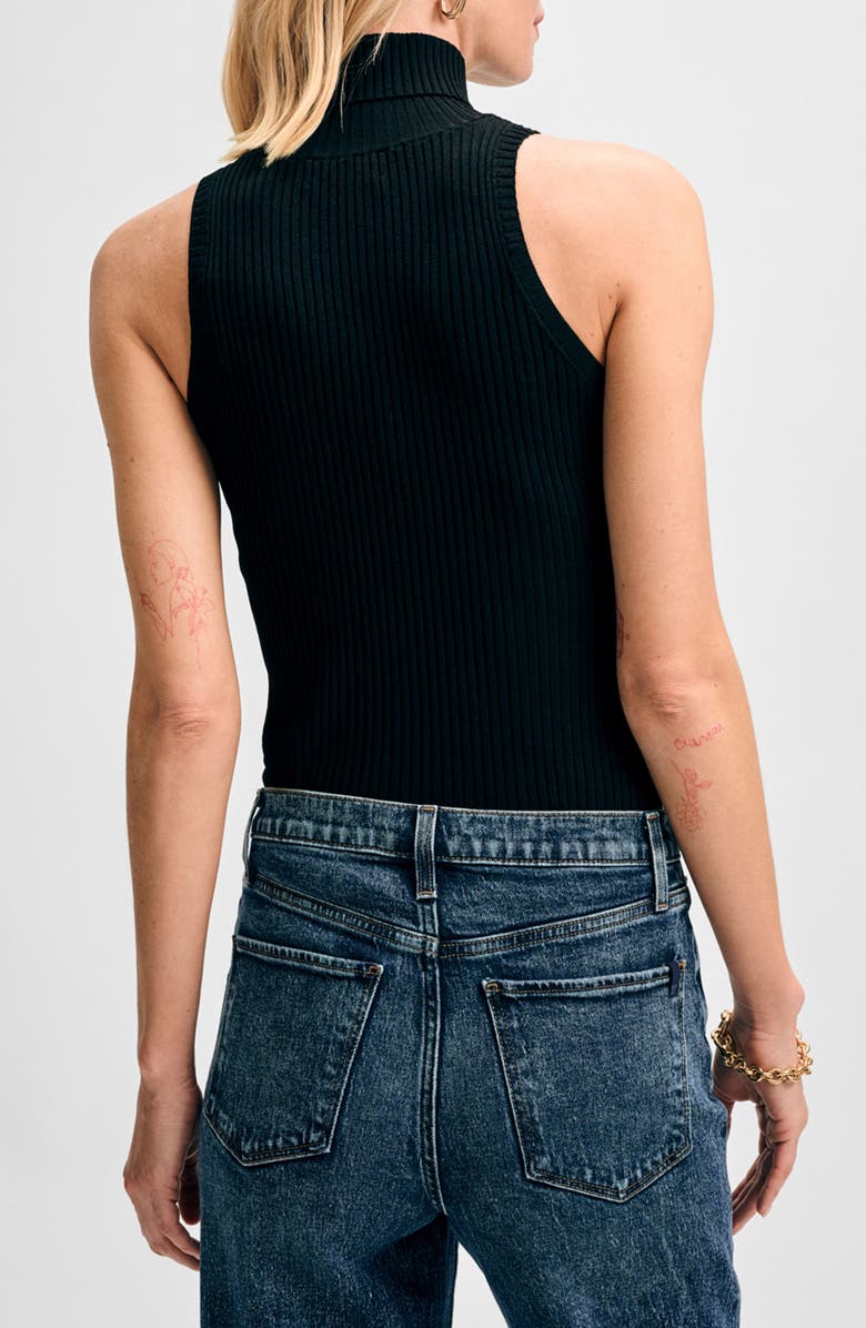 Isaac Mizrahi New York Rib Turtleneck Sleeveless Top, Alternate, color,