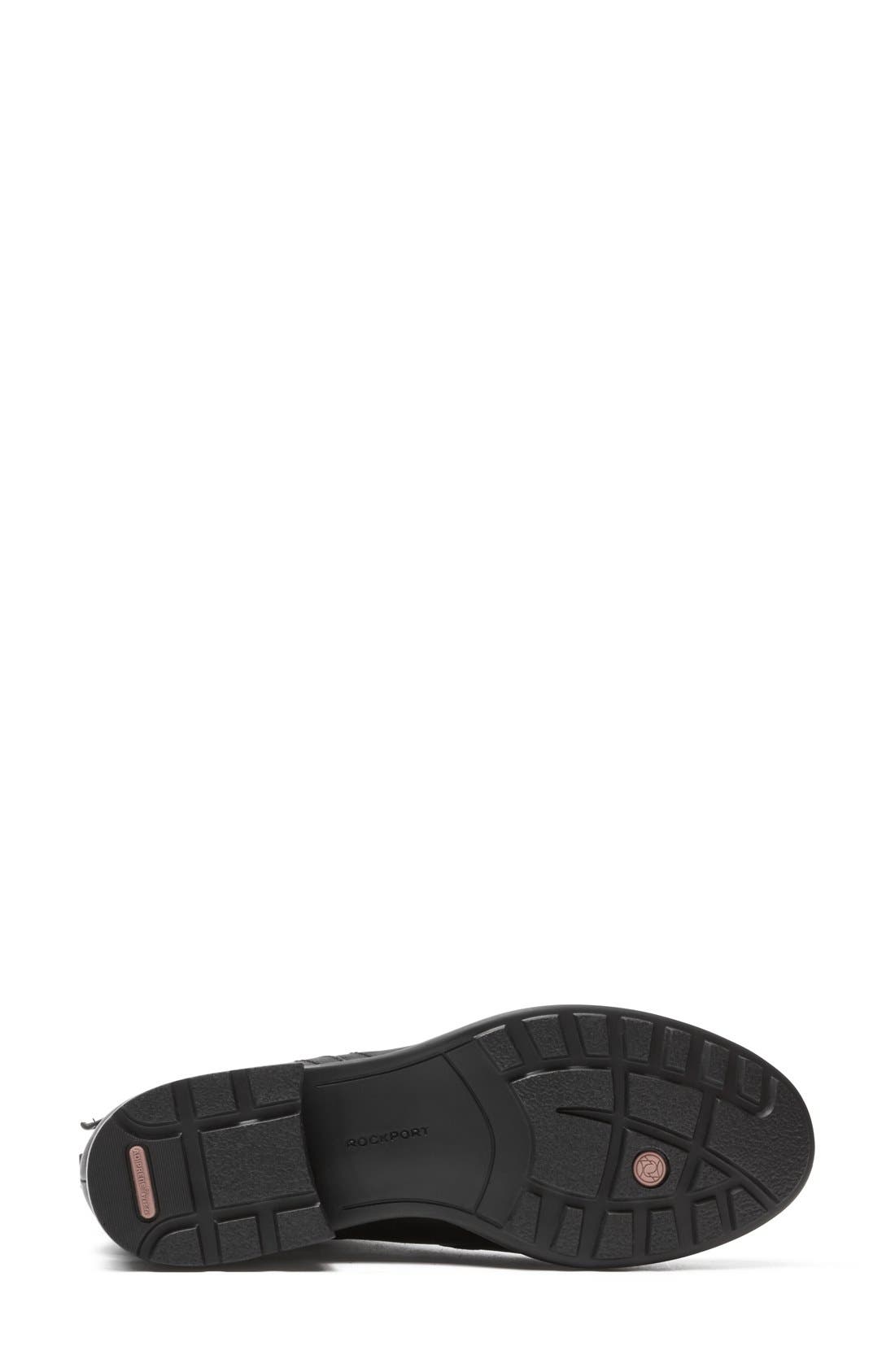'First Street' Waterproof Moto Bootie, Alternate, color, BLACK LEATHER