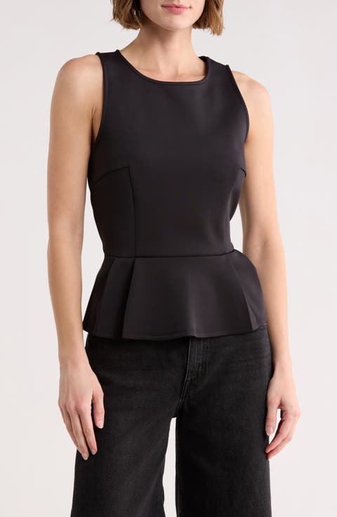 Sleeveless Scuba Peplum Top