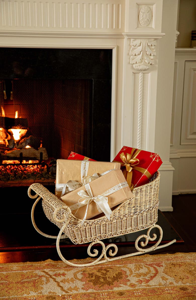 Juliska Provence Rattan Sleigh, Alternate, color, Whitewash