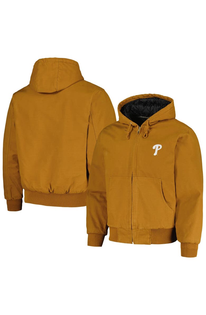 DUNBROOKE Men's Dunbrooke Brown Philadelphia Phillies Dakota Work Full-Zip Hoodie Jacket, Alternate, color, Brown