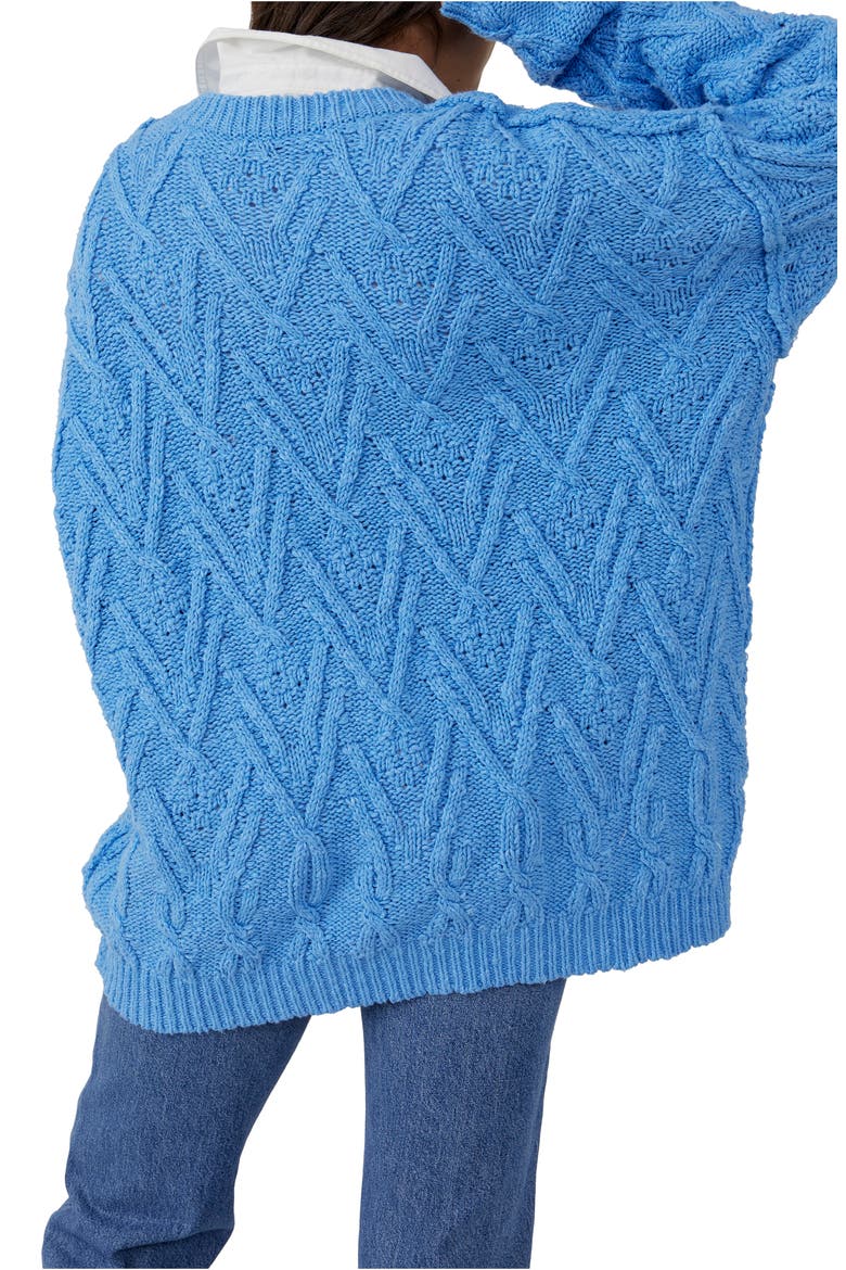Isla Cable Stitch Tunic Sweater, Alternate, color, MARINE