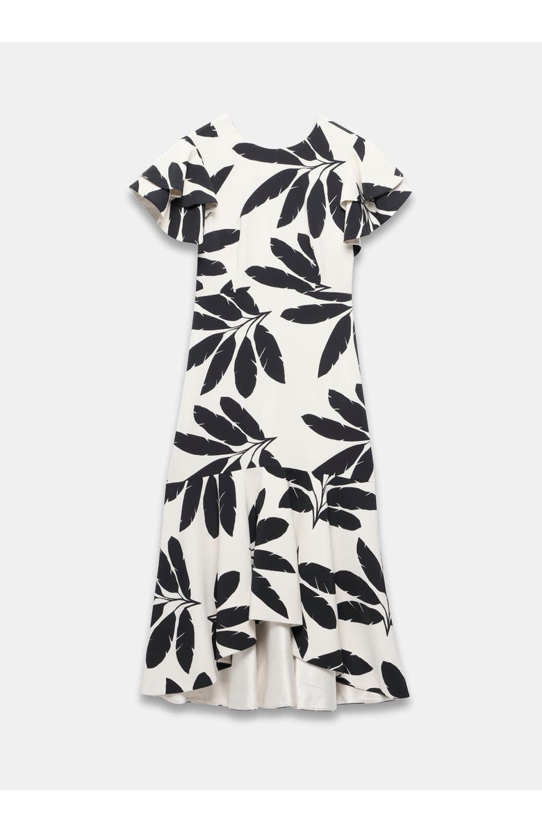 MINT VELVET Neutral Palm Print Midi Dress, Alternate, color, 