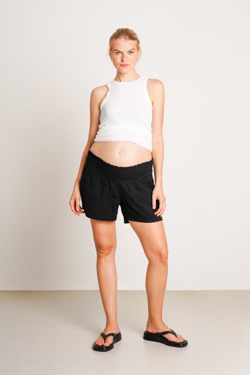 Nom Maternity The Easy Maternity Shorts In Orange