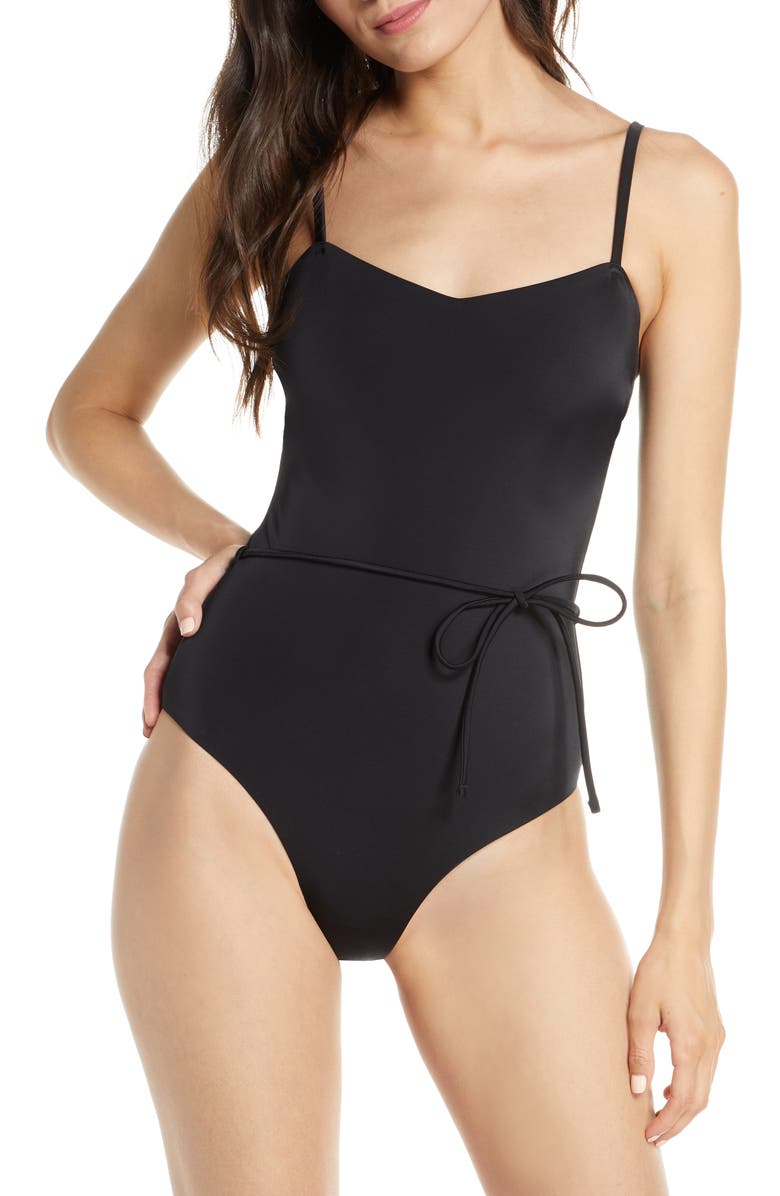 Chelsea28 Easy Retro Tie One-Piece Swimsuit, Main, color,