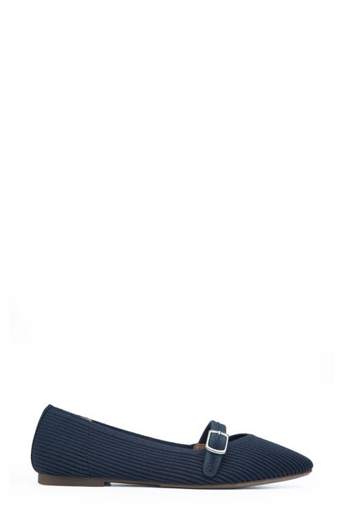 Me Too Glory Rib Knit Mary Jane Flat In Blue