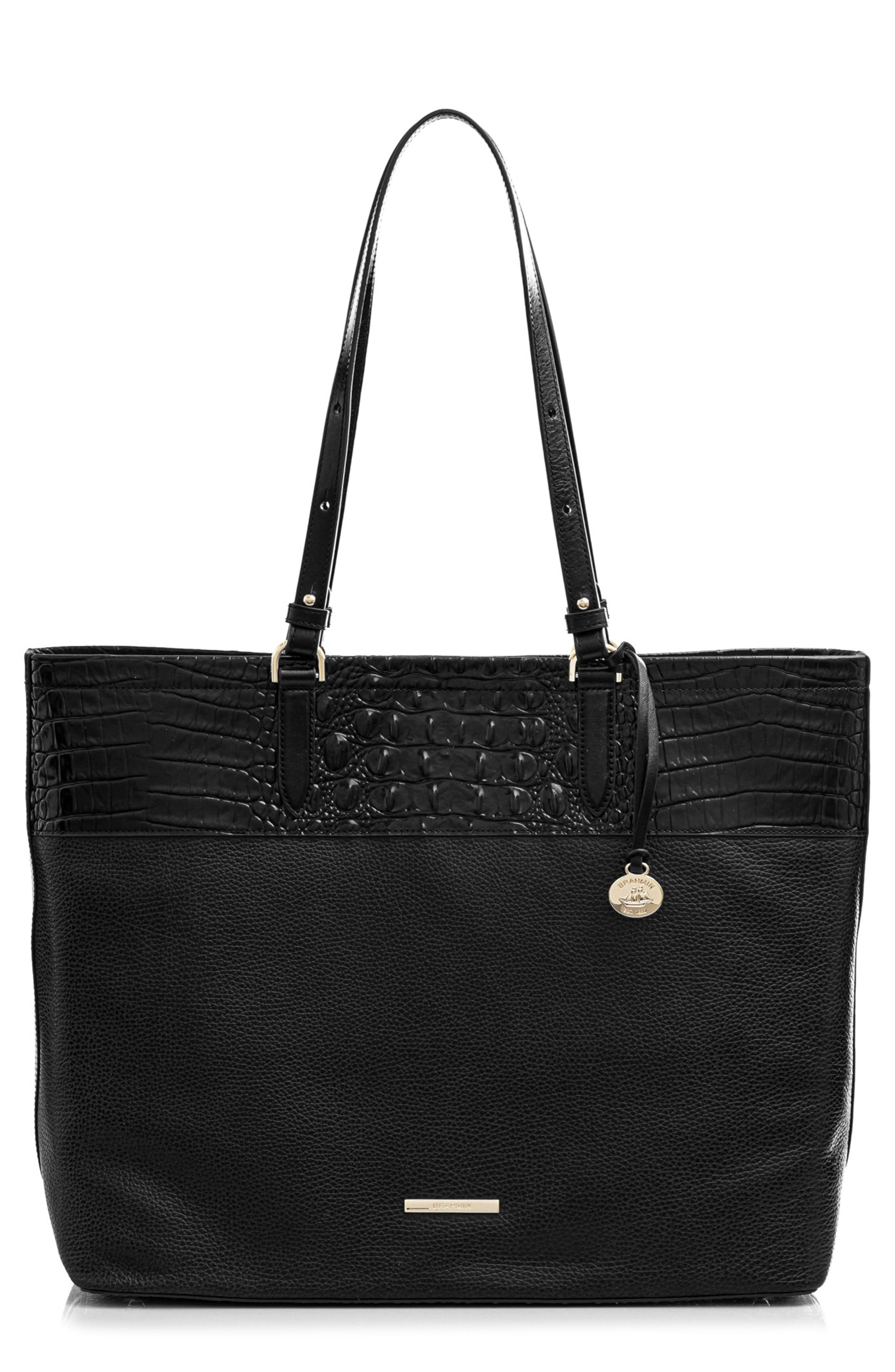 Brahmin Tansey Croc Embossed Leather Tote, Main, color, 