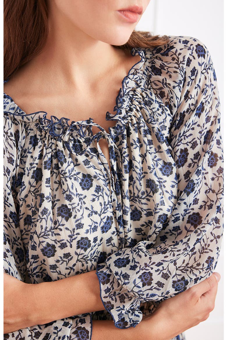 Tiered Esme Dress, Alternate, color, Sapphire Vines
