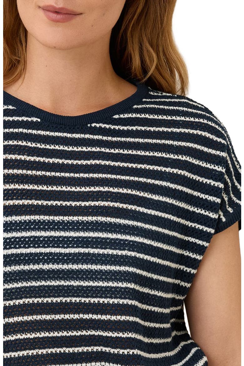 Beachside Linen Short Sleeve Top Made with Organic Cotton, Alternate, color, Capri Stripe