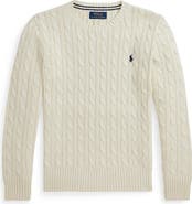 Polo Ralph Lauren Kids' Cabled Cotton Crewneck Sweater