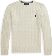 Polo Ralph Lauren Kids' Cabled Cotton Crewneck Sweater