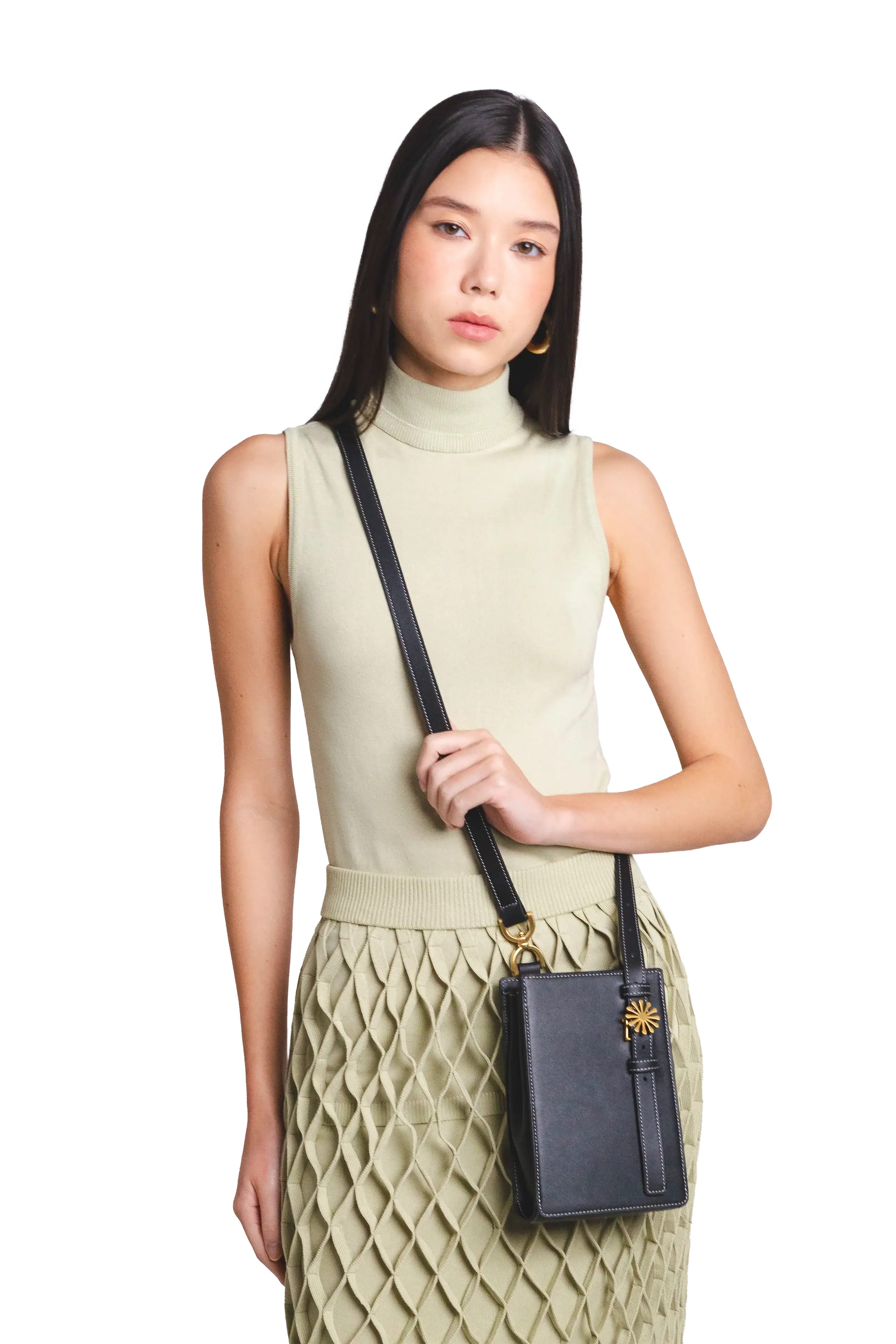 1PM Leather Crossbody Bag, Alternate, color, Black