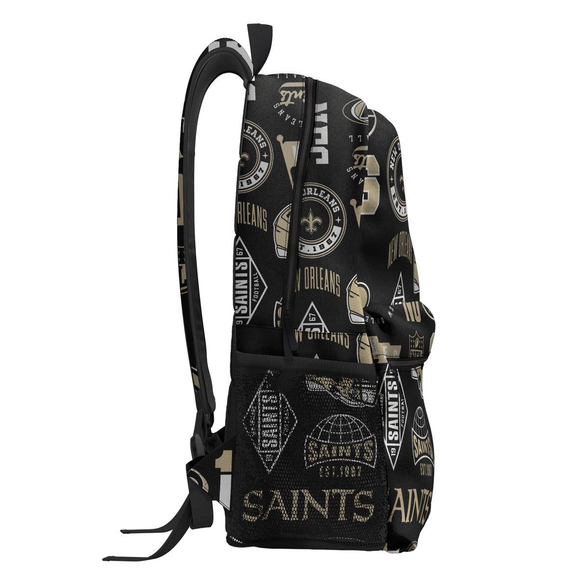 New Orleans Saints Backpack and Lunchbox Set, Alternate, color, Black