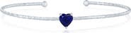 SIMONA Birthstone Cubic Zirconia Heart Open Cuff Bracelet