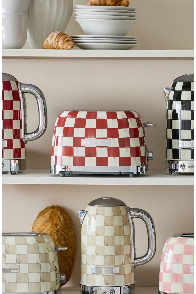 Cherry Check 2-Slice Toaster, Alternate, color, RED