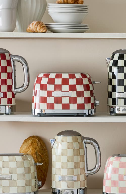 Mackenzie-childs Mackenzie Childs Cherry Check 2-slice Toaster In Red