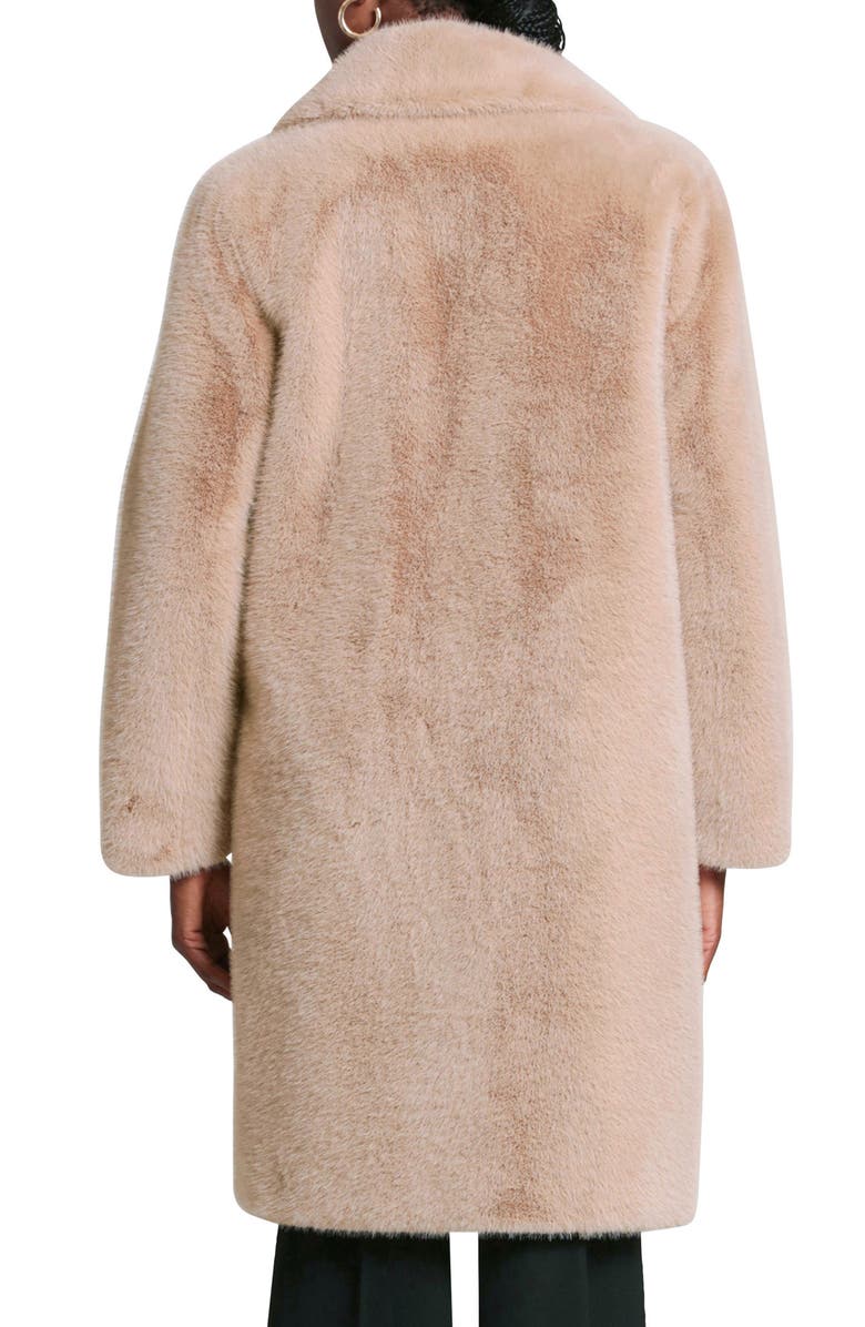 Avec Les Filles Relaxed Fit Longline Double Breasted Faux Mink Coat, Alternate, color,