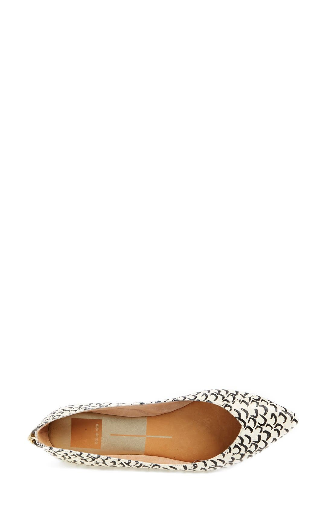 'Pavari' Pointy Toe Flat, Alternate, color, BLACK/ WHITE