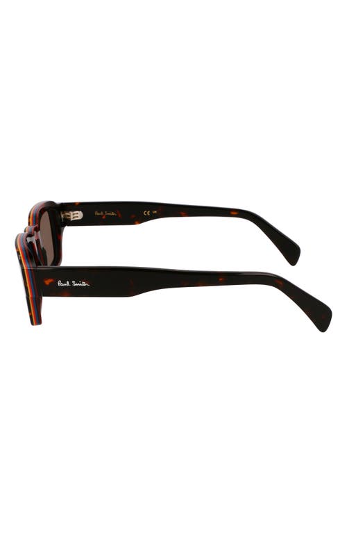 Paul Smith Latimer 49mm Small Modified Rectangular Sunglasses In Havana Multi Stripes