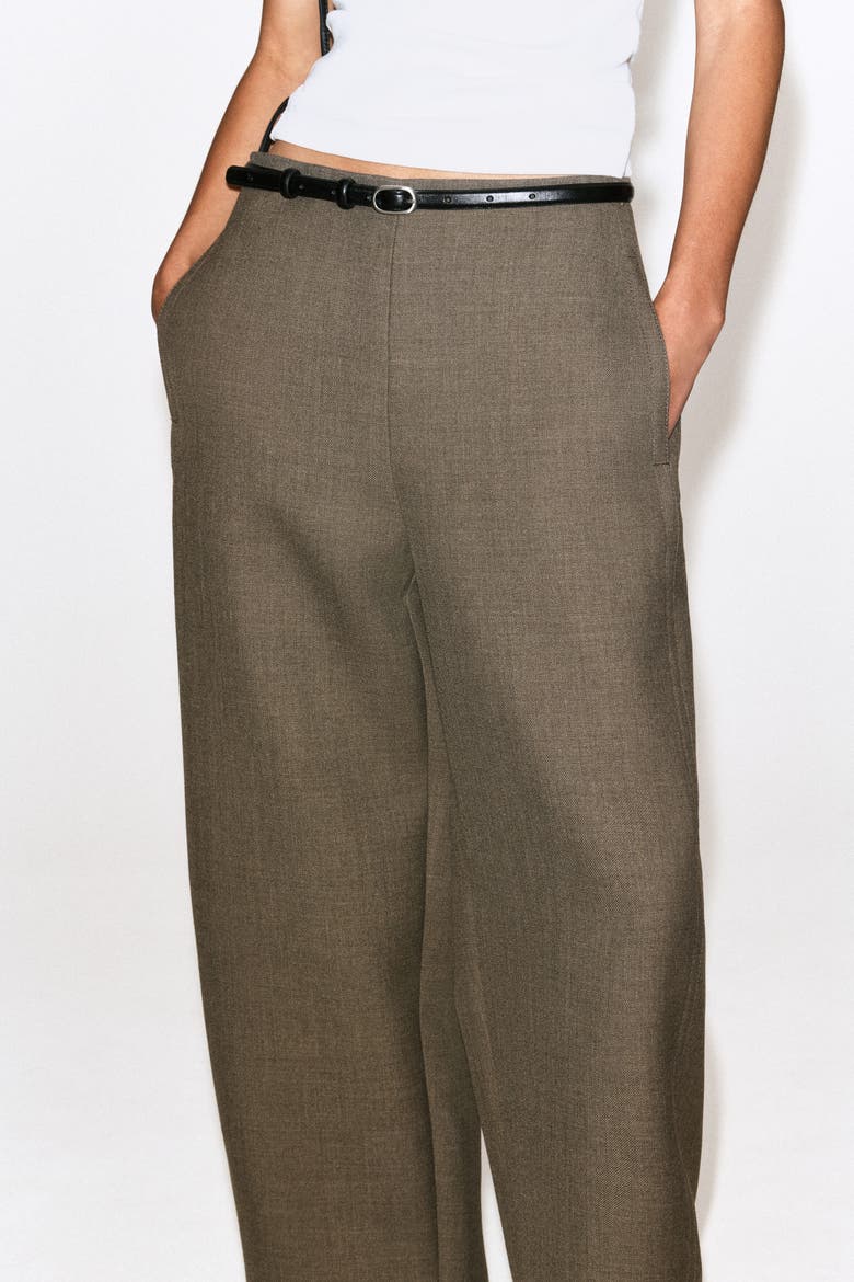 Double-faced Barrel-leg Pants, Alternate, color, STONE