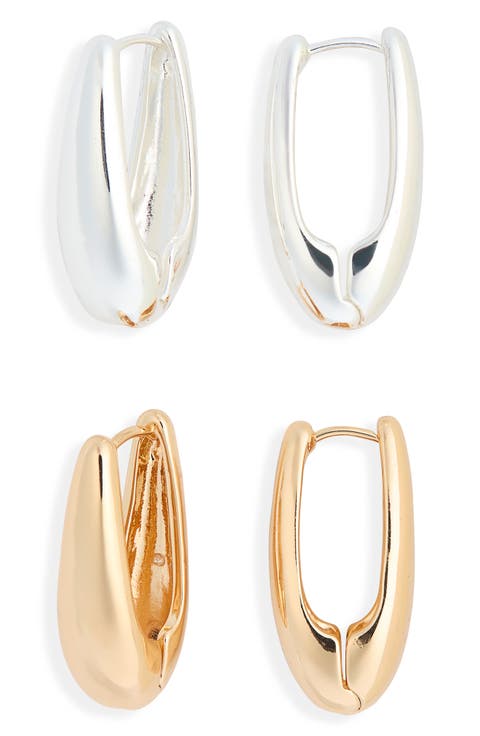 Pack of 2 Elongated Hoop Earrings