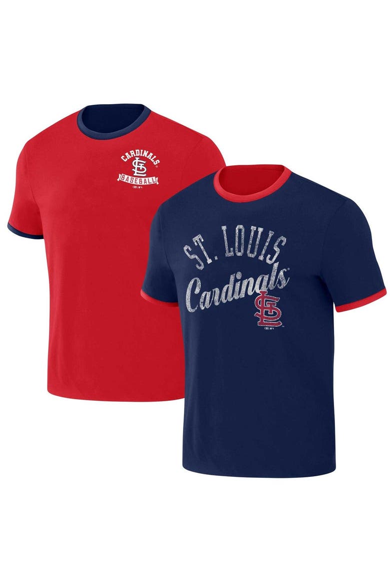 Men's Darius Rucker Collection by Fanatics Red/Navy St. Louis Cardinals Two-Way Ringer Reversible T-Shirt, Main, color, Red