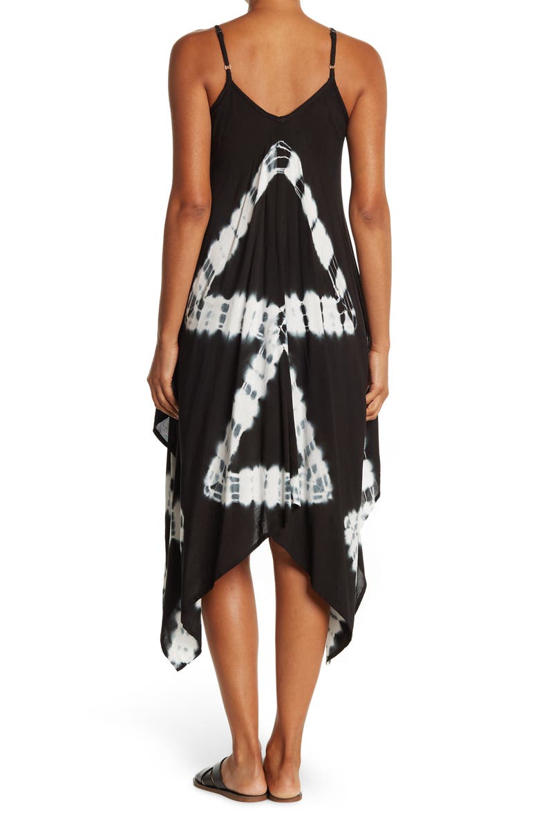 BOHO ME Tie Dye Handkerchief Hem Cover-Up Dress, Alternate, color, 