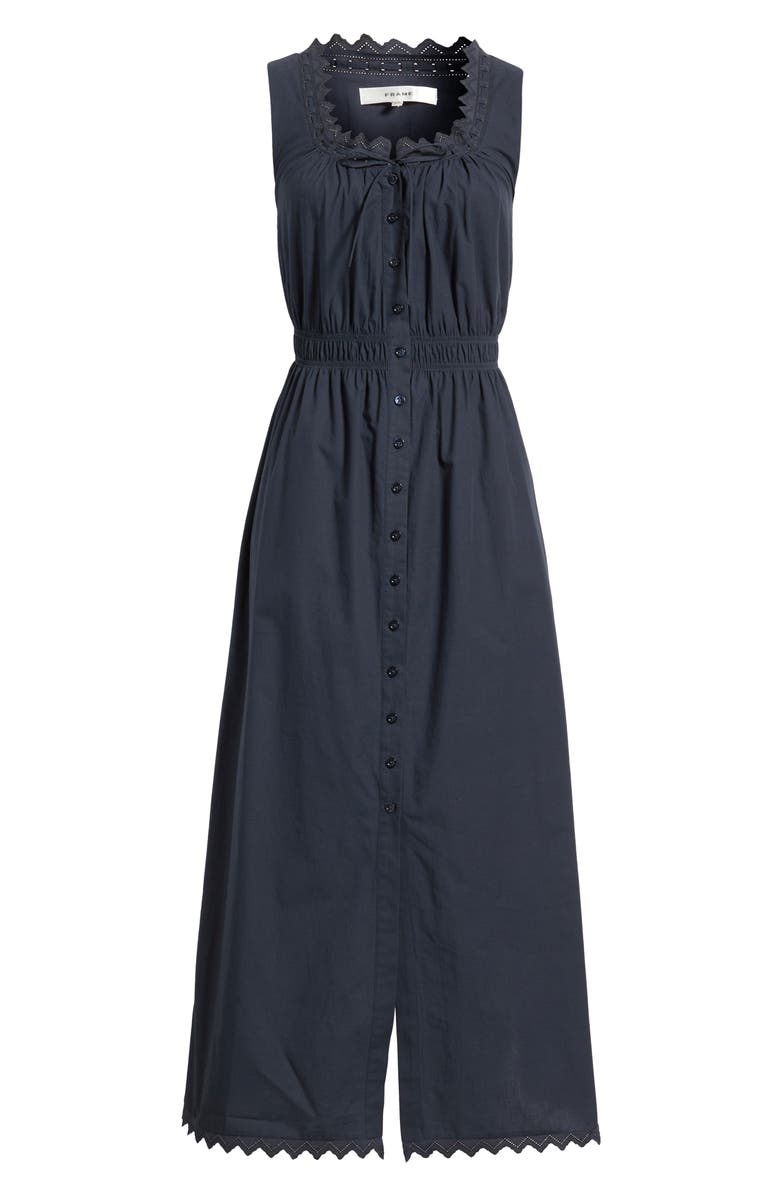 FRAME The Serene Cotton Poplin Dress, Alternate, color, Navy