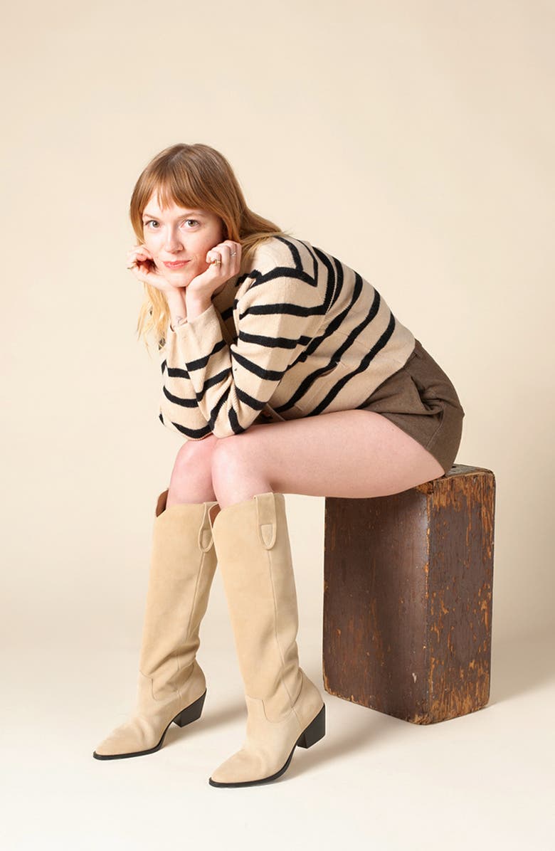 Charlotte Stone Agatha Knee High Western Boot, Alternate, color, Fawn