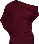 STAUD Mabel One-Shoulder Merino Wool Sweater