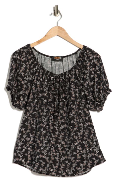 Floral Short Sleeve Top (Plus)