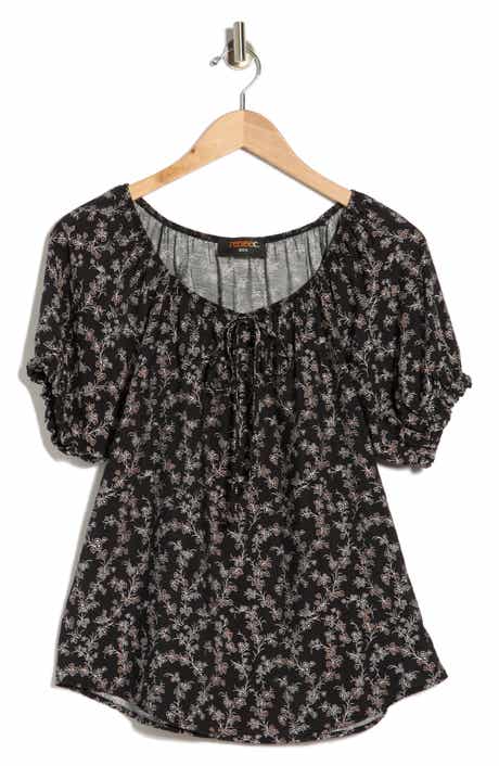Renee C Floral Short Sleeve Top