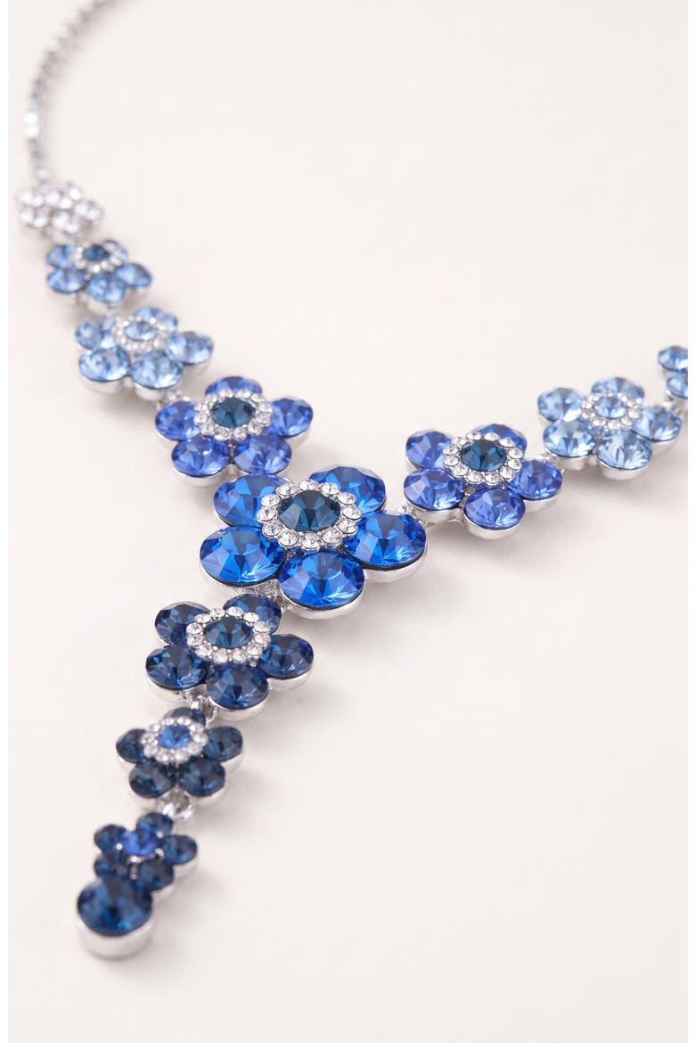 Crystal Daisy Necklace and Earring Set, Alternate, color, Sapphire Blue