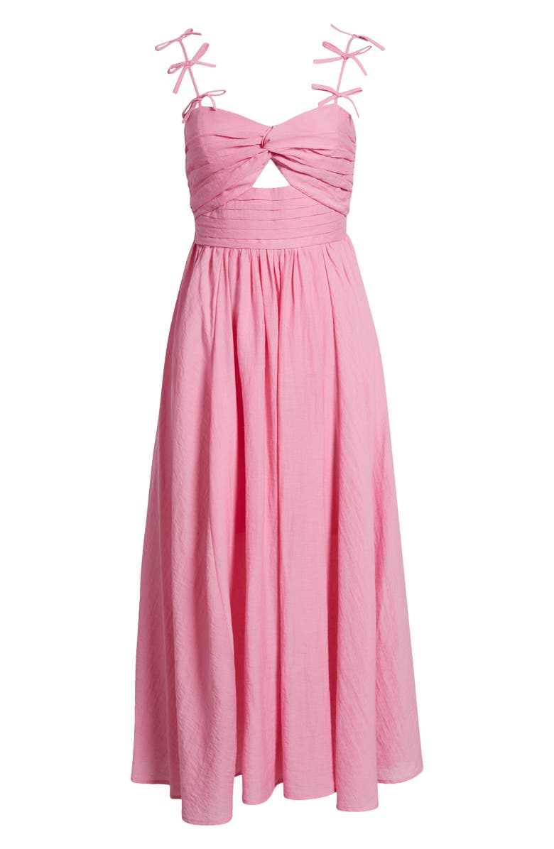 MOON RIVER Bow Detail Cutout Midi Dress, Alternate, color, 