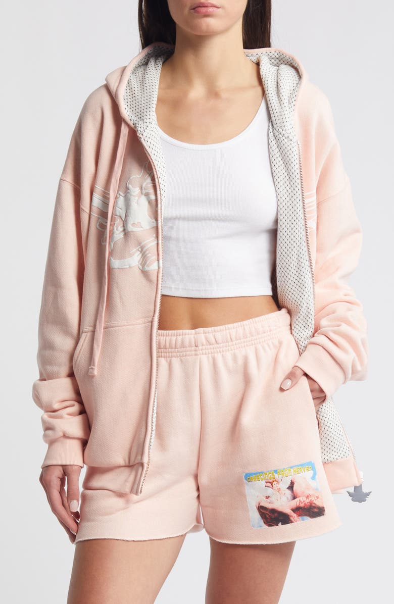 BOYS LIE Greetings Harley Zip-Up Graphic Hoodie, Main, color, 