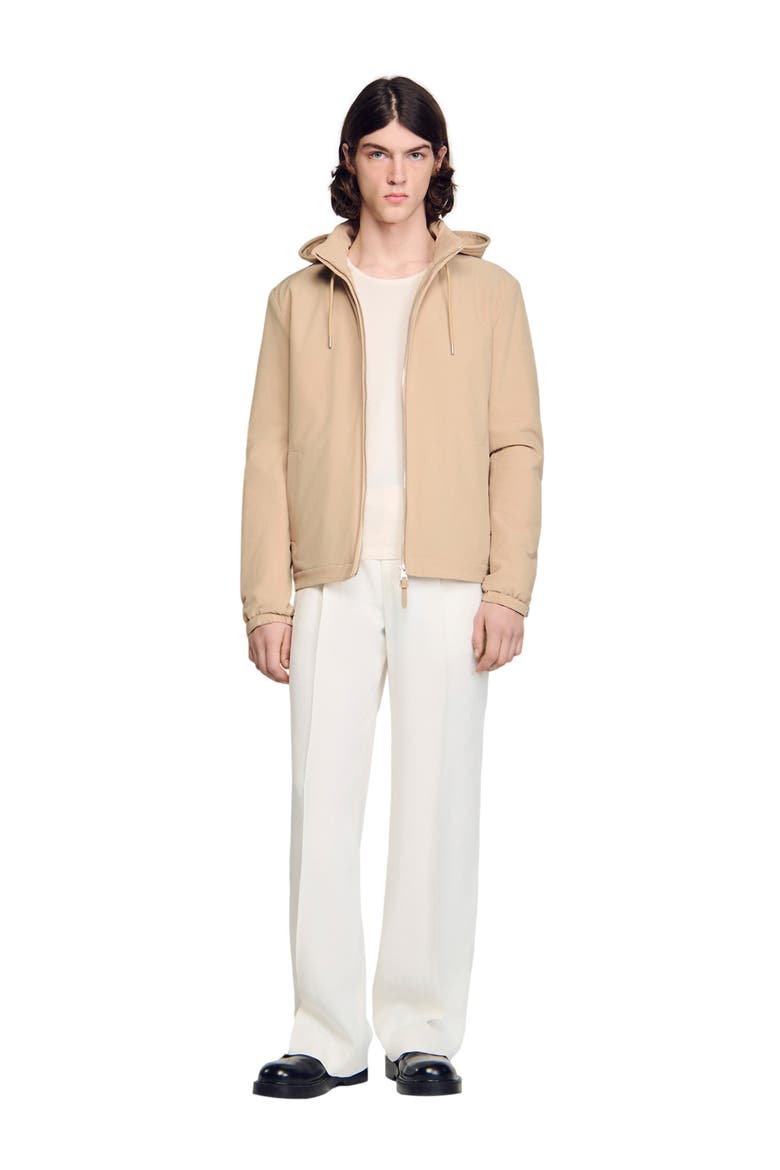 Hooded zip-up jacket, Alternate, color, Sand