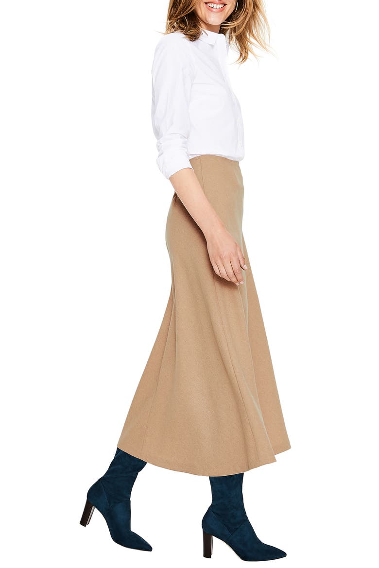 Wool Blend Midi Skirt, Alternate, color, SOFT TRUFFLE