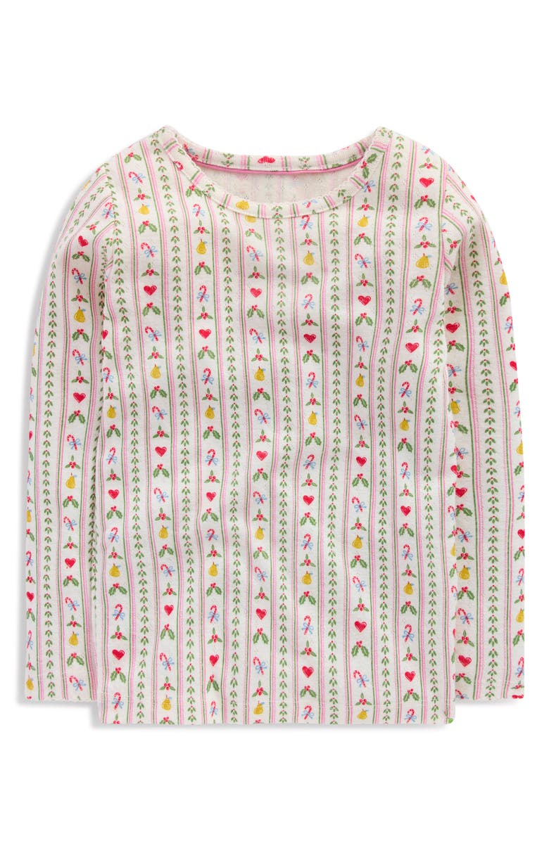 Mini Boden Kids' Holiday Stripe Pointelle T-Shirt, Main, color, 