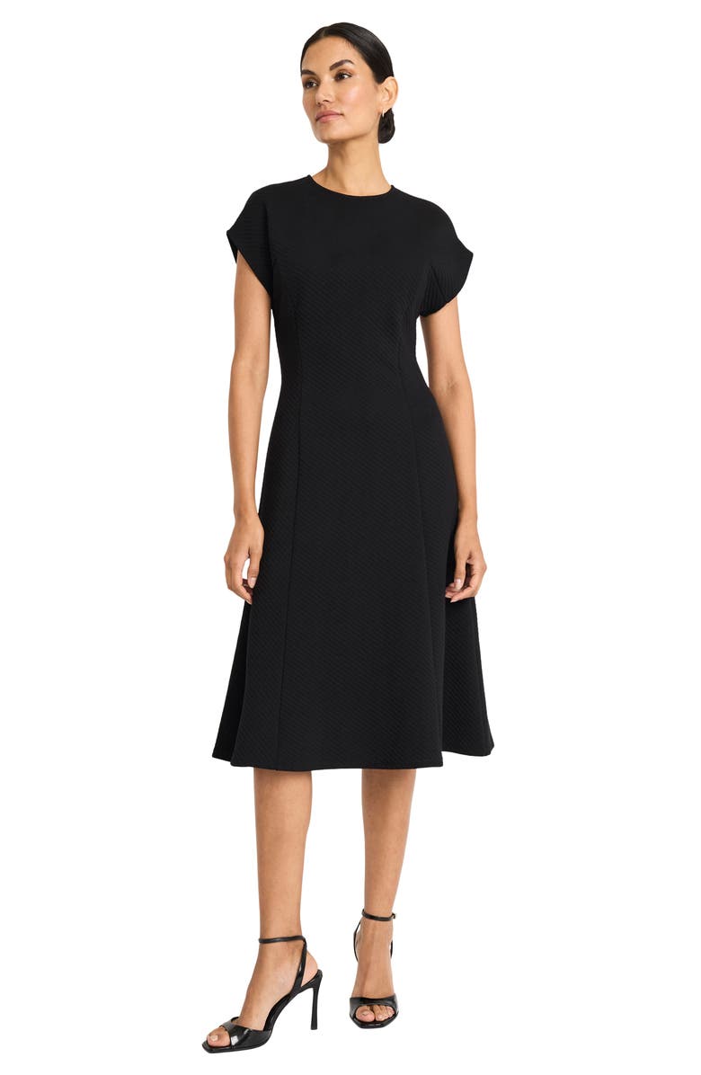 Maggy London Cap Sleeve A-Line Dress, Alternate, color, Black