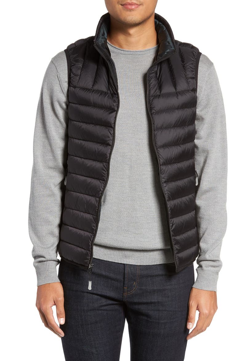 Packable Down Vest, Main, color, BLACK